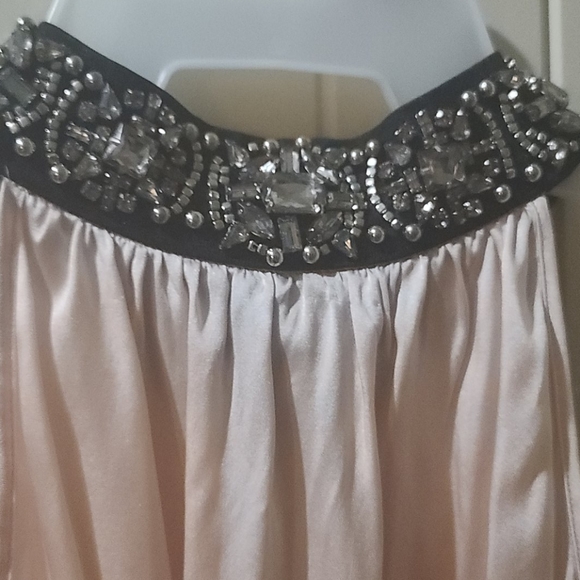 Pink Silk Blouse with Jewel studded collar - Picture 2 of 5